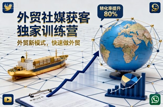 外贸社媒获客独家训练营，外贸新模式，快速做外贸(更新26年2月)-heijinzy