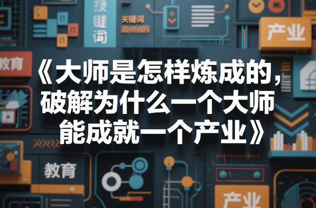 大师是怎样炼成的，破解为什么一个大师，能成就一个产业【电子书】-heijinzy