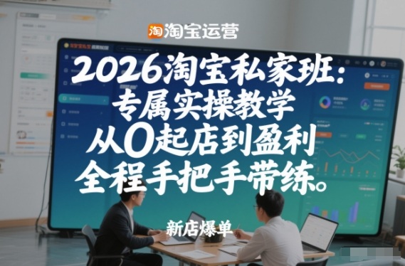 2026淘宝私家班：专属实操教学，从0起店到盈利，全程手把手带练(更新26年2月)-heijinzy