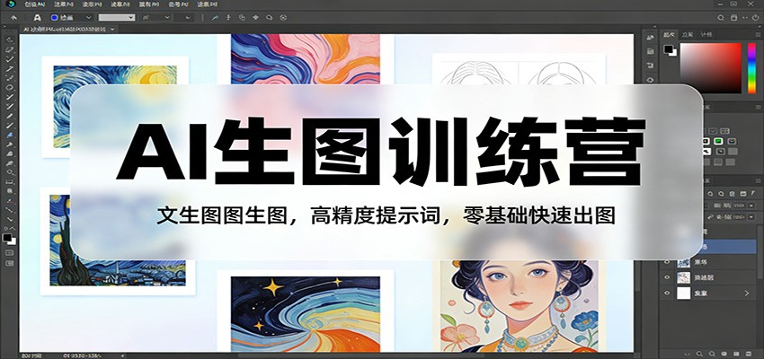 AI生图训练营：文生图图生图，高精度提示词，零基础快速出图-heijinzy