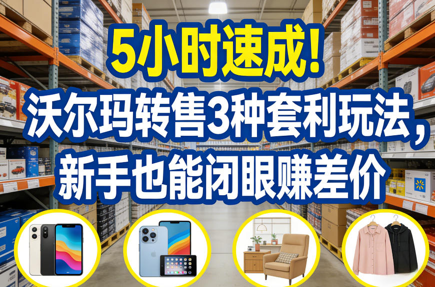 5小时速成！沃尔玛转售3种套利玩法，新手也能闭眼賺差价-heijinzy