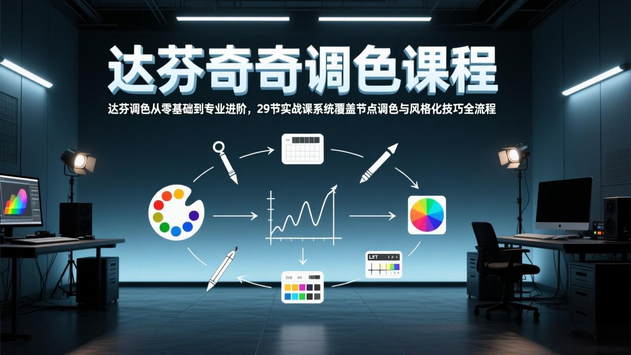 达芬奇调色从零基础到专业进阶，29节实战课系统覆盖节点调色与风格化技巧全流程-heijinzy