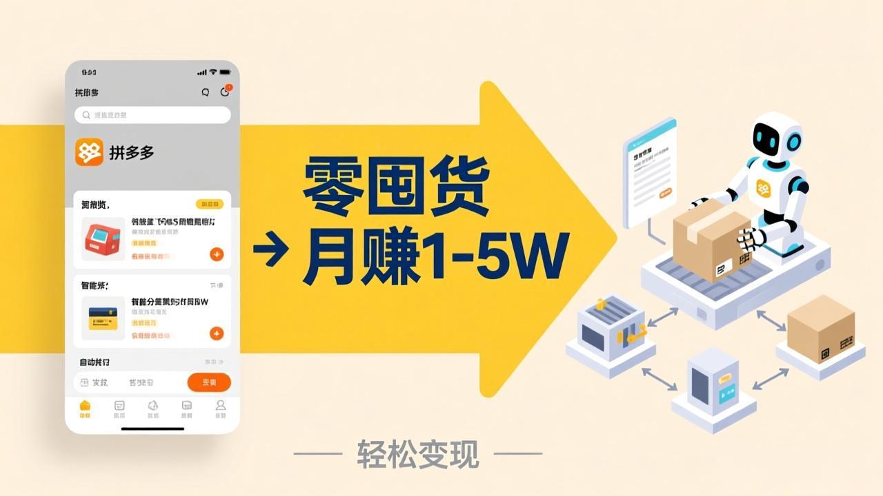 不用囤货不用跑单！拼多多虚拟玩法，机器人管理发货和客服，帮你月赚 1-5W-heijinzy