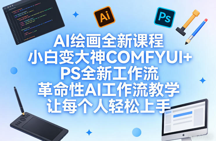 AI绘画全新课程，小白变大神COMFYUI+PS全新工作流，革命性AI工作流教学，让每个人轻松上手-heijinzy