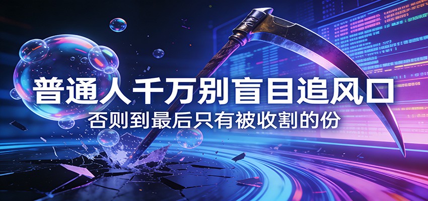 付费文章《通人千万别盲目追风口》否则到最后只有被收割的份-heijinzy