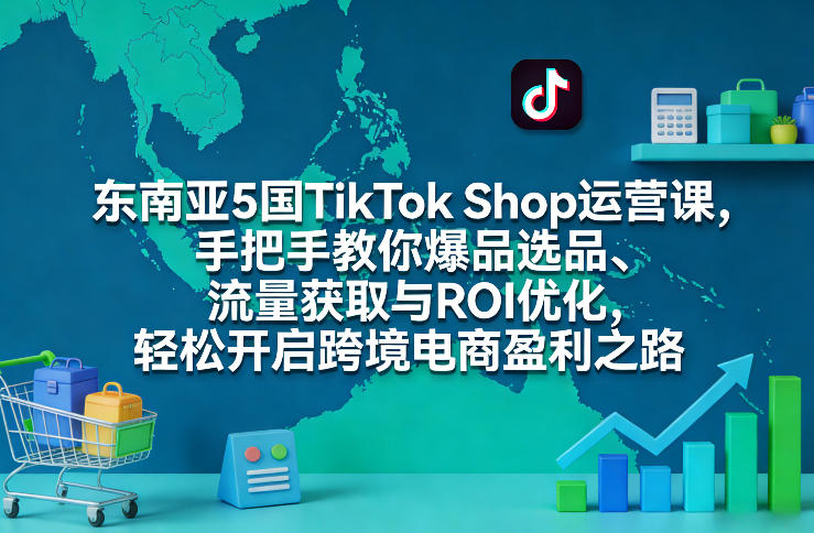 东南亚5国TikTok Shop运营课，手把手教你爆品选品、流量获取与ROI优化，轻松开启跨境电商盈利之路-heijinzy