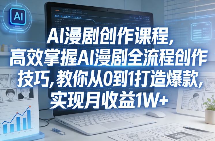 某社群AI漫剧创作课程，高效掌握AI漫剧全流程创作技巧，教你从0到1打造爆款，实现月收益1W+-heijinzy