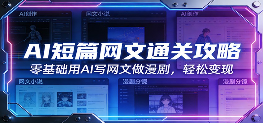 AI短篇网文通关攻略：零基础用AI写网文做漫剧，轻松变现-heijinzy