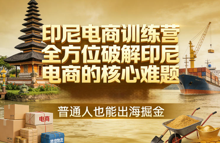 印尼电商训练营，全方位破解印尼电商的核心难题，普通人也能出海掘金-heijinzy