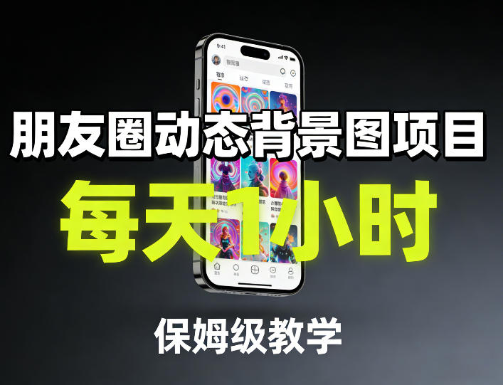 朋友圈动态背景图项目，每天1小时，保姆级教学-heijinzy