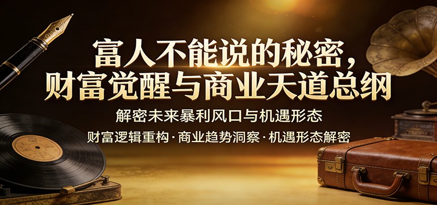 富人不能说的秘密，财富觉醒与商业天道总纲，解密未来暴利风口与机遇形态-heijinzy