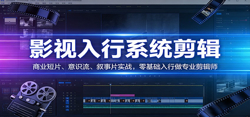 影视系统剪辑，商业短片、意识流、叙事片实战，零基础入行做专业剪辑师-heijinzy