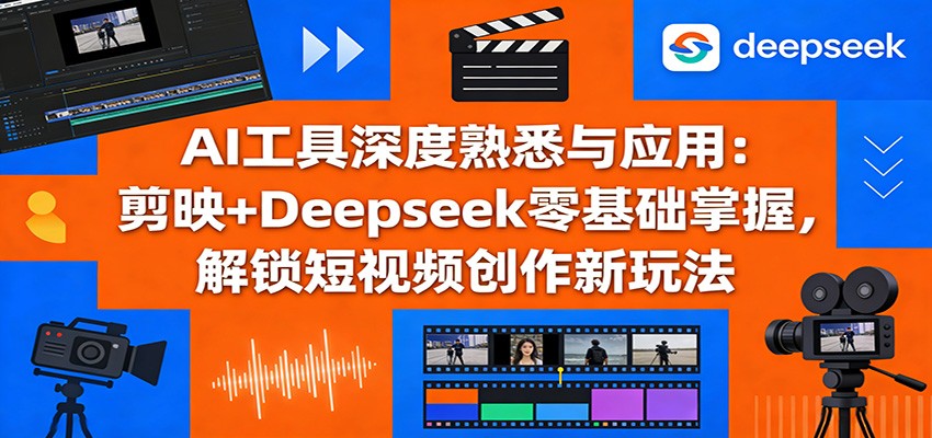 AI工具深度熟悉与应用：剪映+Deepseek零基础掌握，解锁短视频创作新玩法-heijinzy
