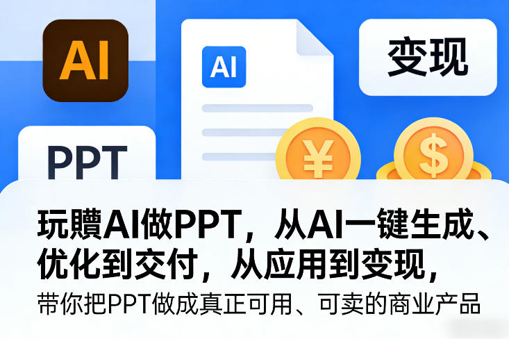 玩賺AI做PPT，从AI一键生成、优化到交付，从应用到变现，带你把PPT做成真正可用、可卖的商业产品-heijinzy