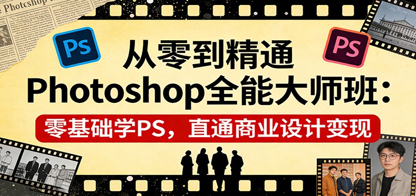 从零到精通Photoshop全能大师班：零基础学PS，直通商业设计变现-heijinzy