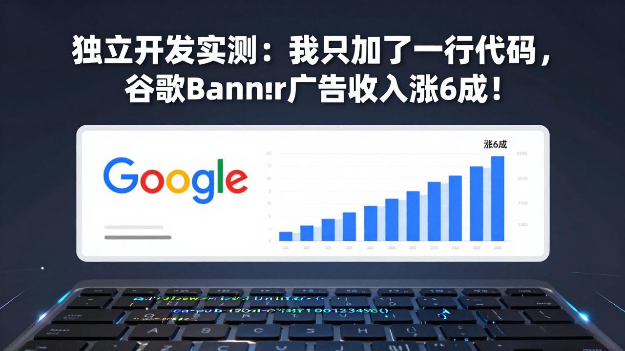 付费文章：独立开发实测：我只加了一行代码，谷歌Banner广告收入涨6成！-heijinzy
