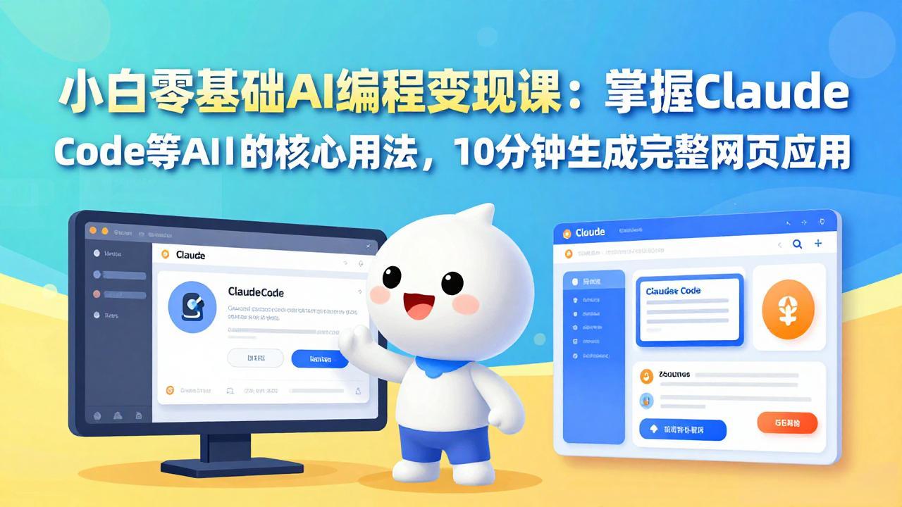 小白零基础AI编程变现课：掌握Claude Code等AI工具的核心用法，10分钟生成完整网页应用-heijinzy